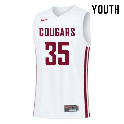 Youth #35 Carter Skaggs Washington State Cougars College Basketball Jerseys Sale-White